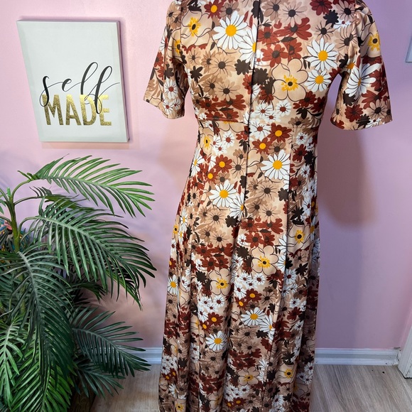 Vintage 1970’s Floral Maxi Dress Size L - Picture 8 of 16